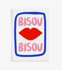 Nephtys Illustrated Affiche A3 Bisou Bisou / Bleu -
