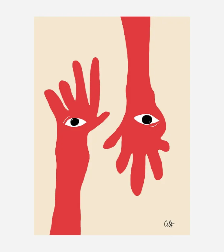 Paper collective Affiche 30x40 Hamsa Hands -