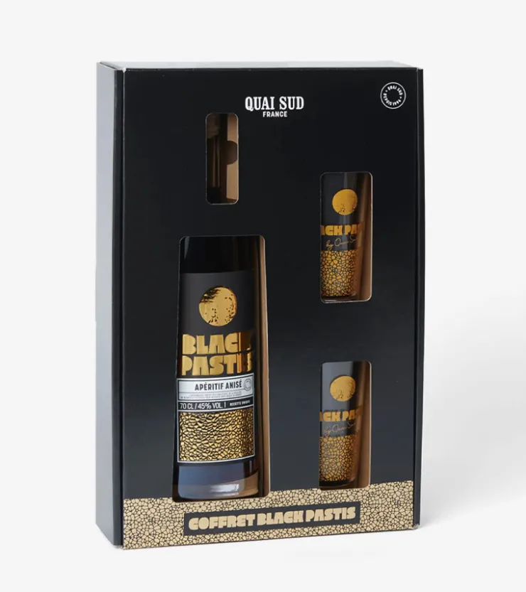 Quai Sud Coffret Pastis noir & verres