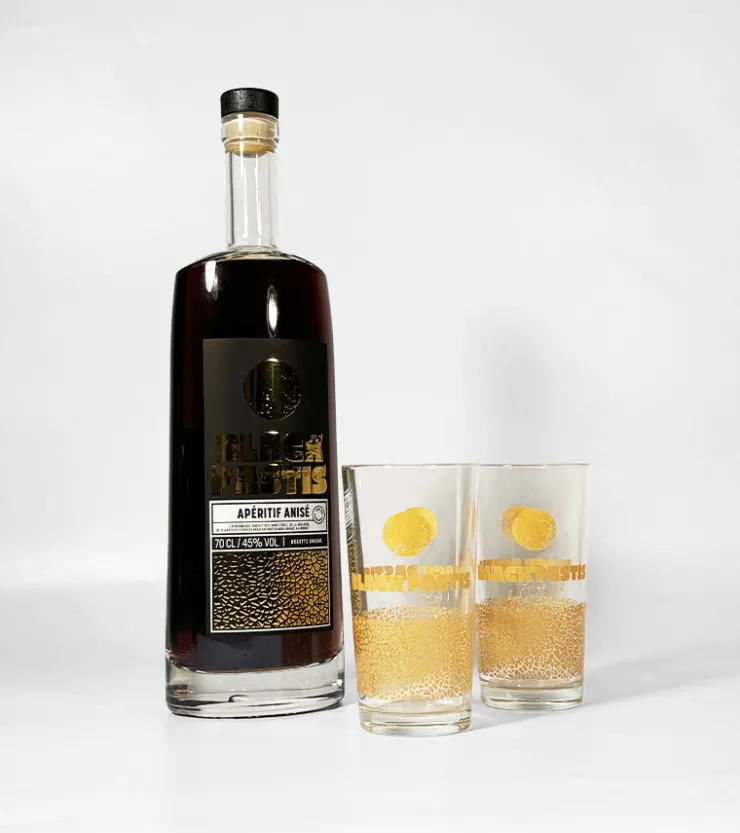 Quai Sud Coffret Pastis noir & verres