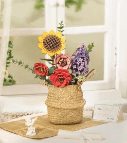 Robotime Kit DIY - Bouquet de fleurs en bois