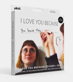 Pikkii Kit stylo + sticker à compléter - "I Love You Because"