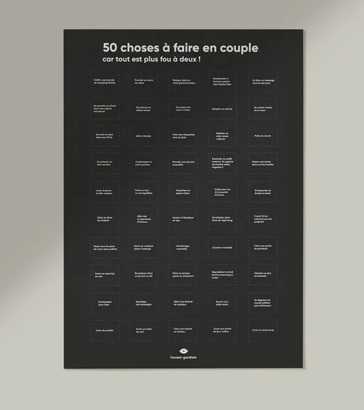 L'avant gardiste Poster 50 choses à faire en couple