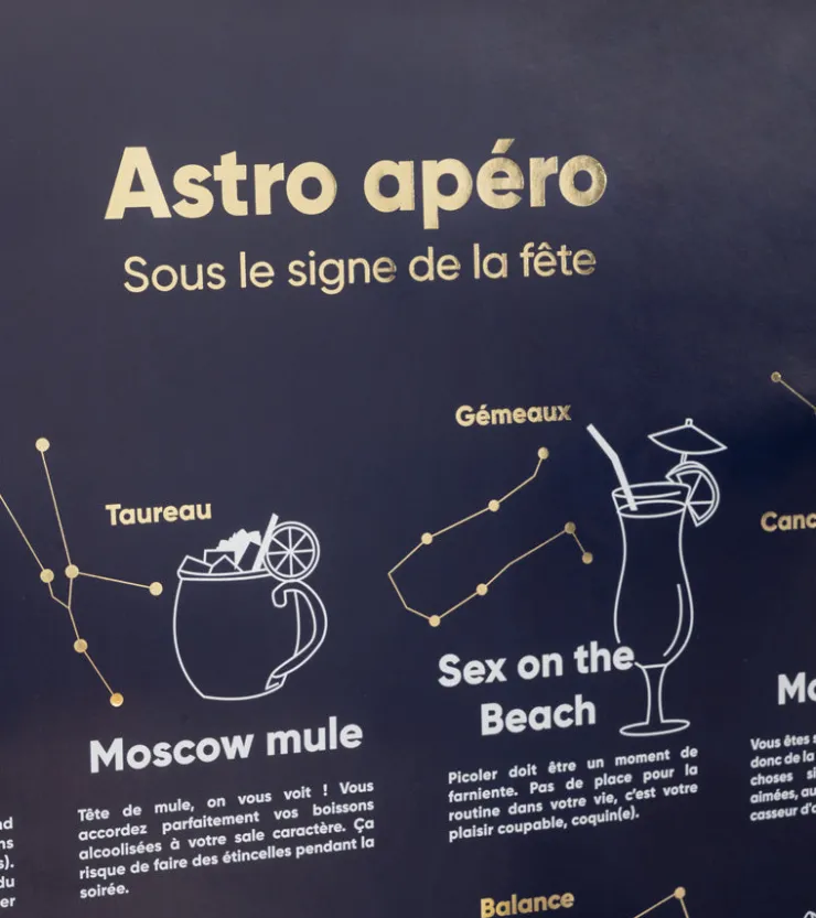 L'avant gardiste Poster astro apéro - 1 cocktail = 1 signe