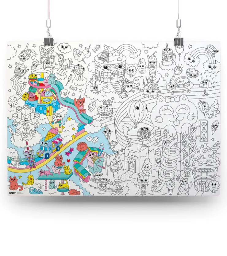 OMY Poster géant à colorier - Kawaii