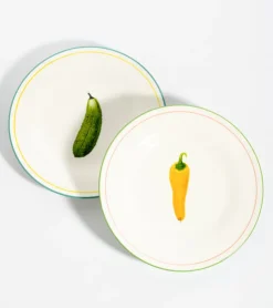 Klevering Set de 4 assiettes à dessert légumes