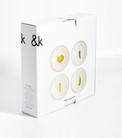 Klevering Set de 4 assiettes à dessert légumes