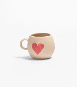 Egg Back Home Set de 2 tasses et leurs petits plateaux - Coeur