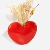 DOIY Vase coeur rouge en céramique
